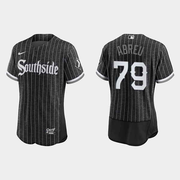 Men's Chicago White Sox #79 Jose Abreu Black 2021 City Connect Flex Base Stitched MLB Jersey